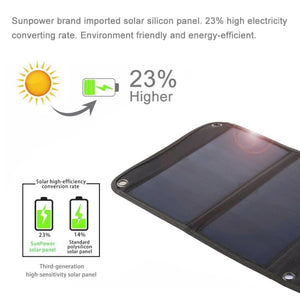 2 Panels Waterproof Foldable Solar Power Charger