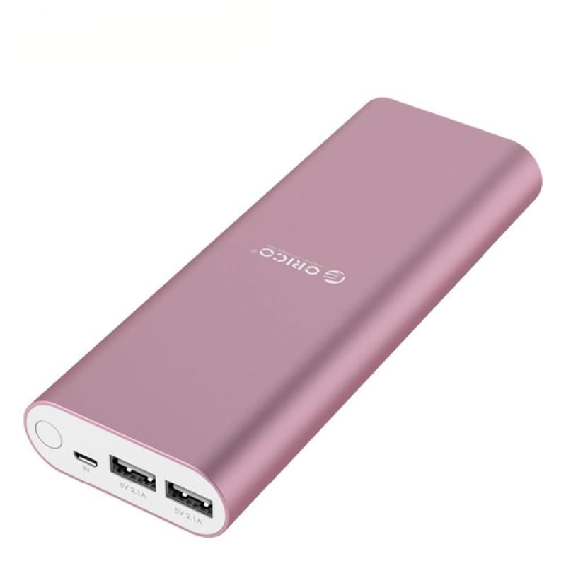20000 mAh Dual USB Power Bank - Metal / Pink