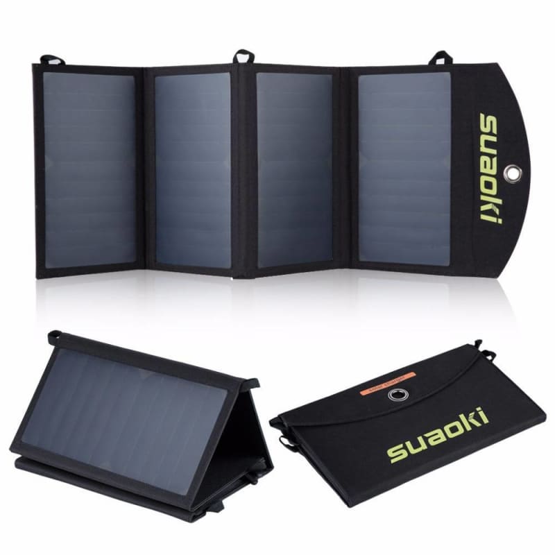 25W Portable Foldable Waterproof Solar Panels - Metal / 