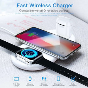 3 in 1 Wireless Charger Station - White
