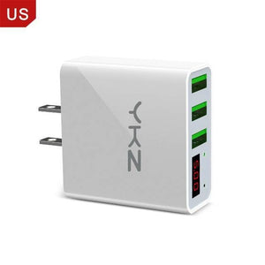 3 USB Ports Charger with Display - Snow