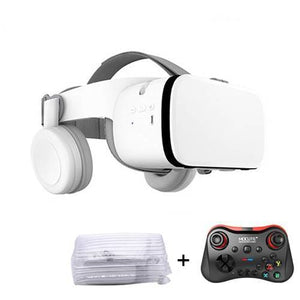 3D Virtual Reality Glasses with Bluetooth Headset - White / 