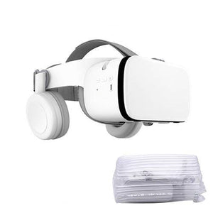 3D Virtual Reality Glasses with Bluetooth Headset - White / 