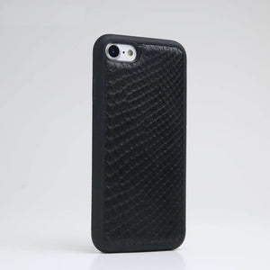 Black Python Leather iPhone Case