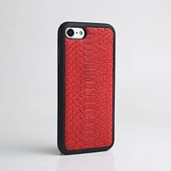 Black Python Leather iPhone Case - Green Middle Pattern / 