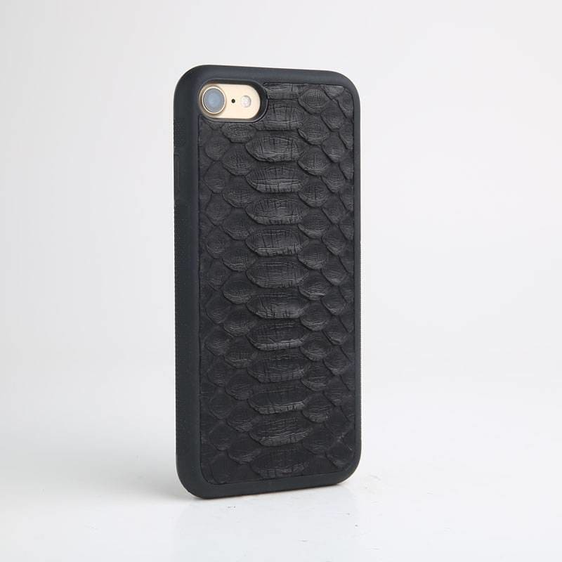 Black Python Leather iPhone Case - Middle Pattern / for 5 SE
