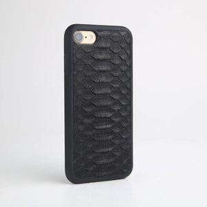Black Python Leather iPhone Case - Middle Pattern / for 5 SE