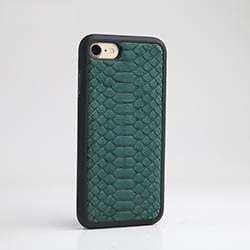 Black Python Leather iPhone Case - Middle Pattern / for 8