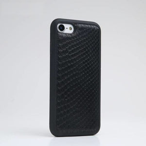 Black Python Leather iPhone Case - Side Pattern / for 5 SE