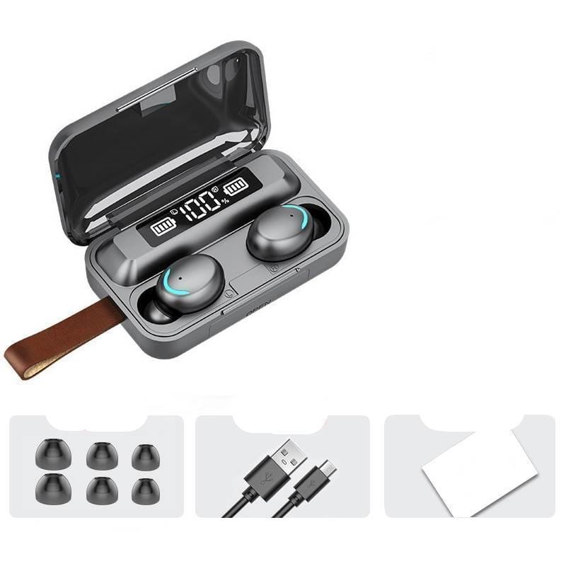 Bluetooth Earphones Wireless Trendy Waterproof - Grey