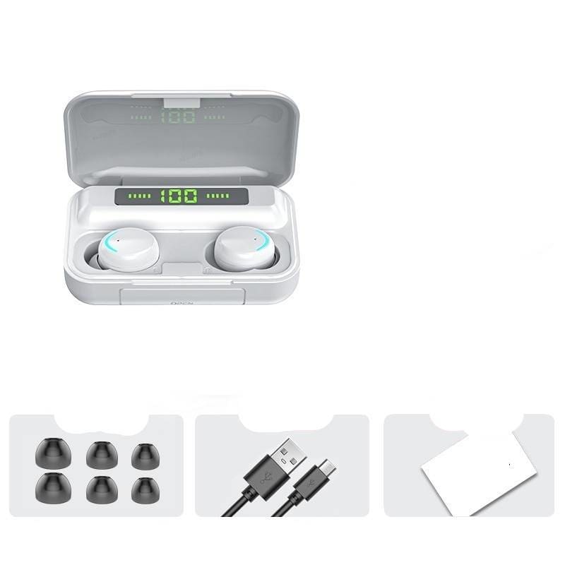 Bluetooth Earphones Wireless Trendy Waterproof - White