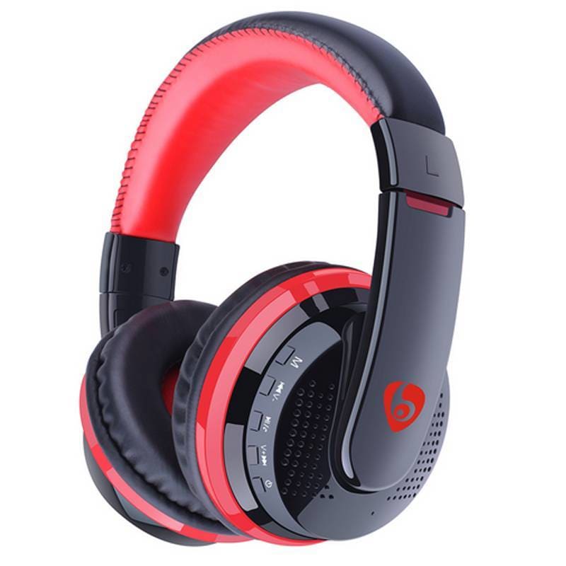 Bluetooth Headset With Microphone - Black & Red