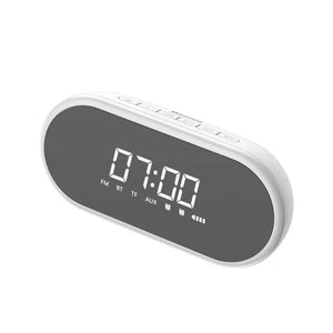 Bluetooth Speaker with Alarm Clock - White