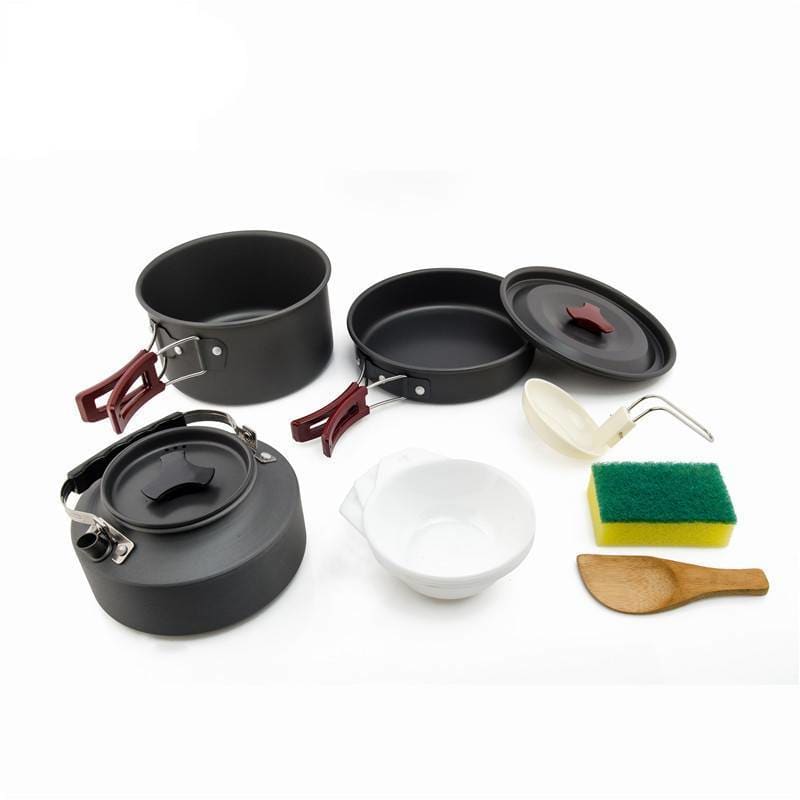 Camping Aluminium Alloy Cookware Set - Steel