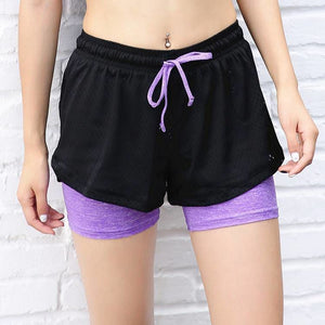 Colorful Women’s Polyester Running Shorts - Blue / L