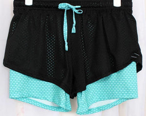 Colorful Women’s Polyester Running Shorts - Cellular Blue / 