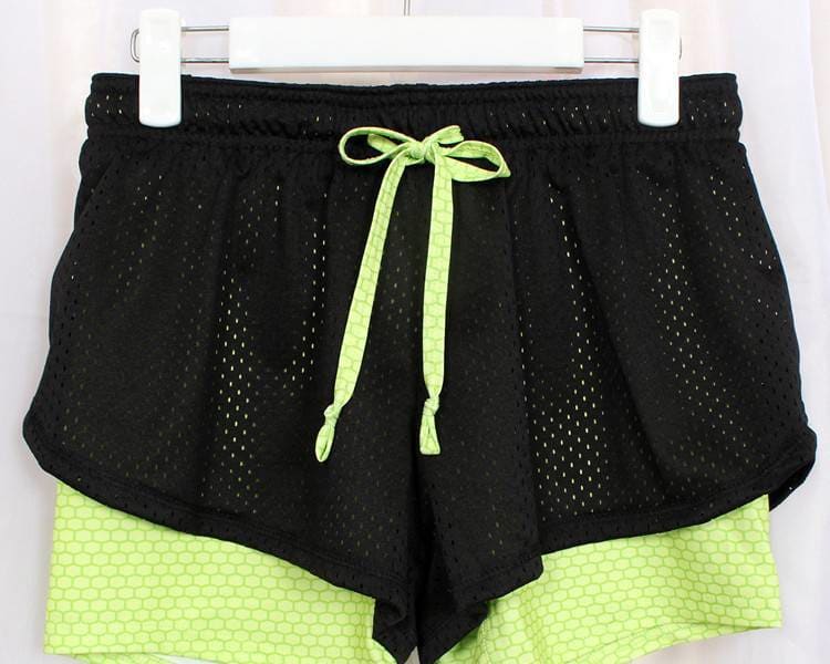 Colorful Women’s Polyester Running Shorts - Cellular Green /