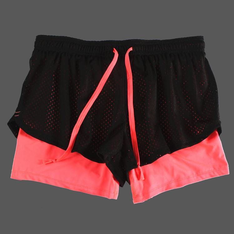 Colorful Women’s Polyester Running Shorts - Rose Red / XXL