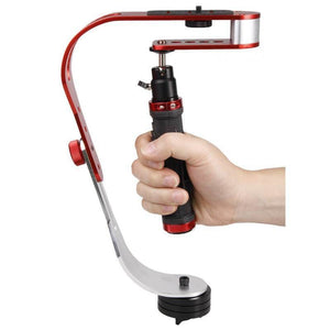Compact Aluminum Camera Stabilizer with Phone Holder - Red