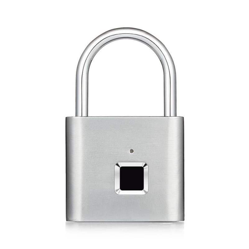 Compact Rechargeable Fingerprint Padlock - Metal / Silver