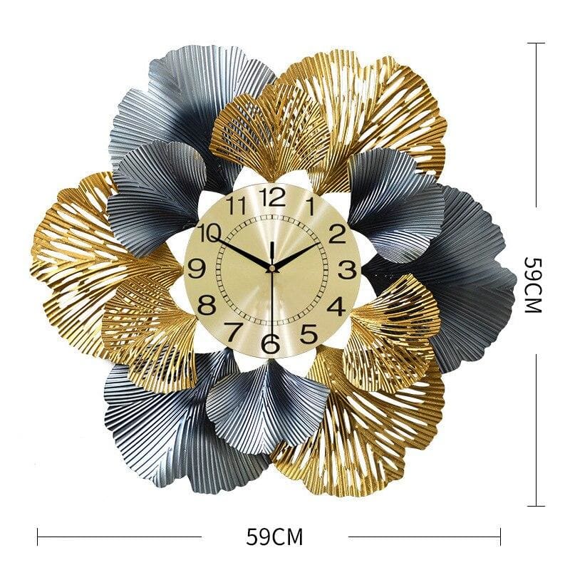 Creative ginkgo leaf wall luxury clock - A (59 X 59CM)