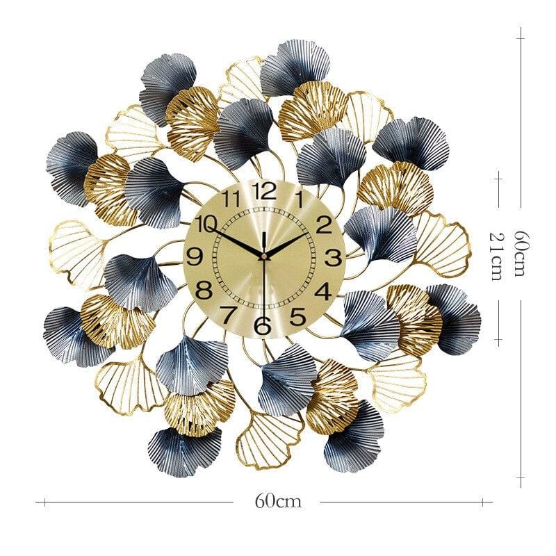 Creative ginkgo leaf wall luxury clock - E (60X60CM)
