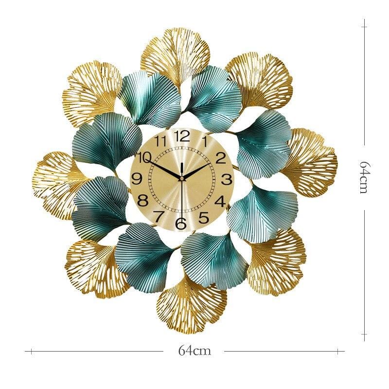 Creative ginkgo leaf wall luxury clock - B (64 X 64CM)