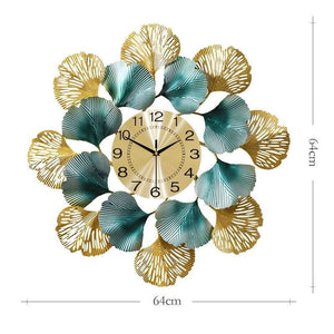Creative ginkgo leaf wall luxury clock - B (64 X 64CM)