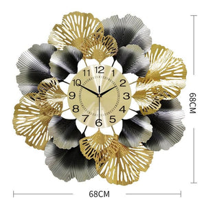 Creative ginkgo leaf wall luxury clock - A (68 X 68CM)
