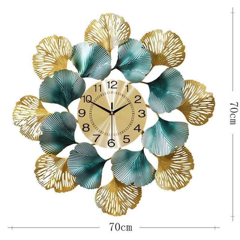 Creative ginkgo leaf wall luxury clock - B (70X70CM)