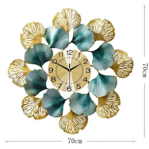 Creative ginkgo leaf wall luxury clock - B (70X70CM)
