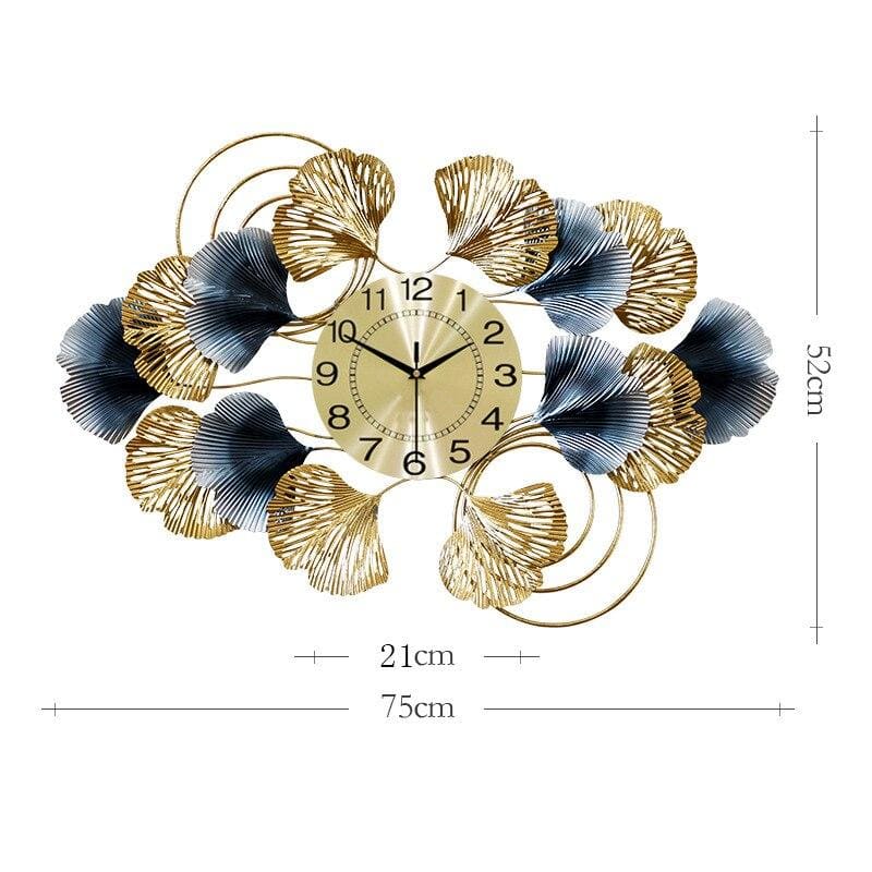 Creative ginkgo leaf wall luxury clock - C (75X52CM)
