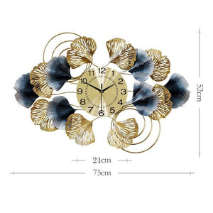 Creative ginkgo leaf wall luxury clock - C (75X52CM)