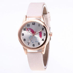 Cute Cartoon Unicorn Patterned Kid’s Watches - Black / China