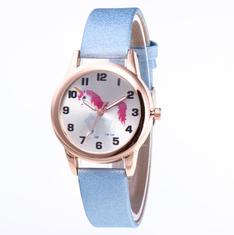Cute Cartoon Unicorn Patterned Kid’s Watches - Blue / 