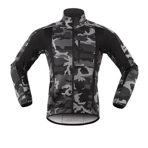 Cycling Jacket Winter Warm Up Thermal Fleece - Camo / M