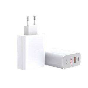 EU Plug with USB and Type C Ports - White