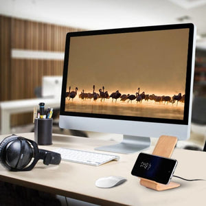 Fast Wireless Wooden Charger - Brown
