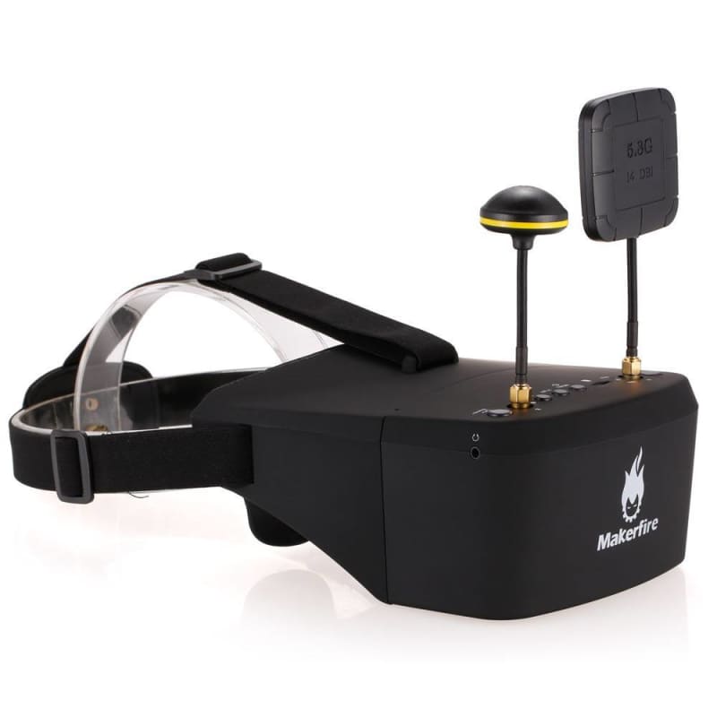 FPV Goggles with Dual Recivers for RC Drones - Black