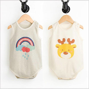 Giraffe and Rainbow Printed Romper 2 pcs Set - 24M