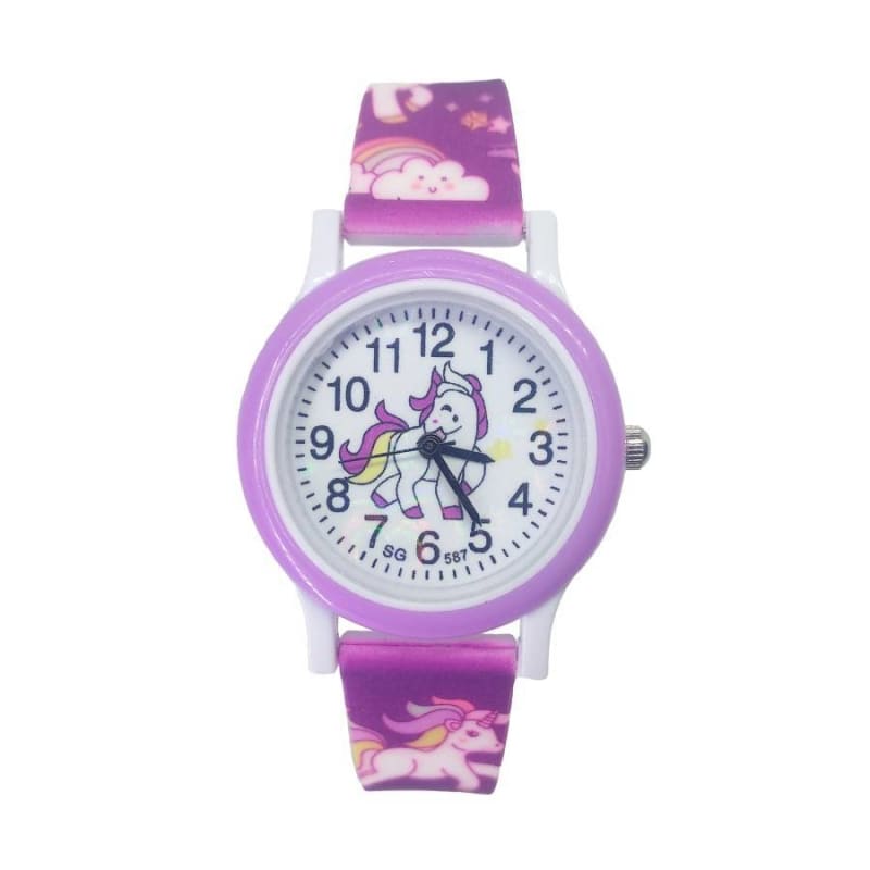 Girl’s Cute Unicorn Printed Dial Quartz Watch