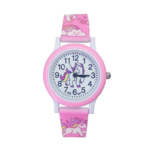 Girl’s Cute Unicorn Printed Dial Quartz Watch - Pink