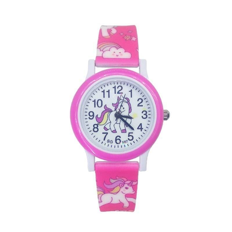Girl’s Cute Unicorn Printed Dial Quartz Watch - Rose