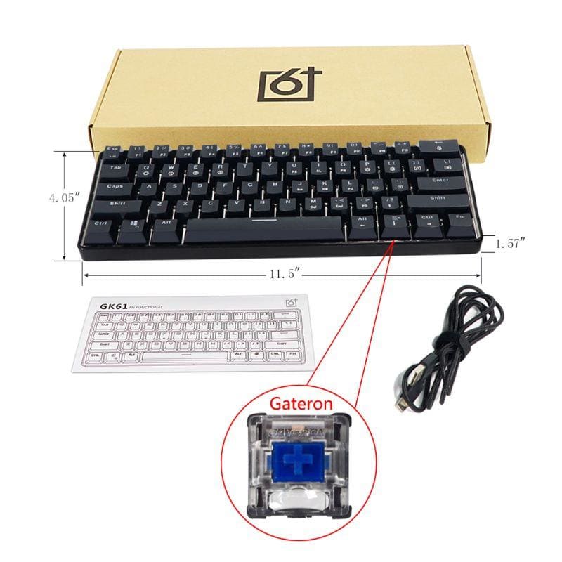 Key Mechanical Keyboard With USB Wired LED - GateronBL