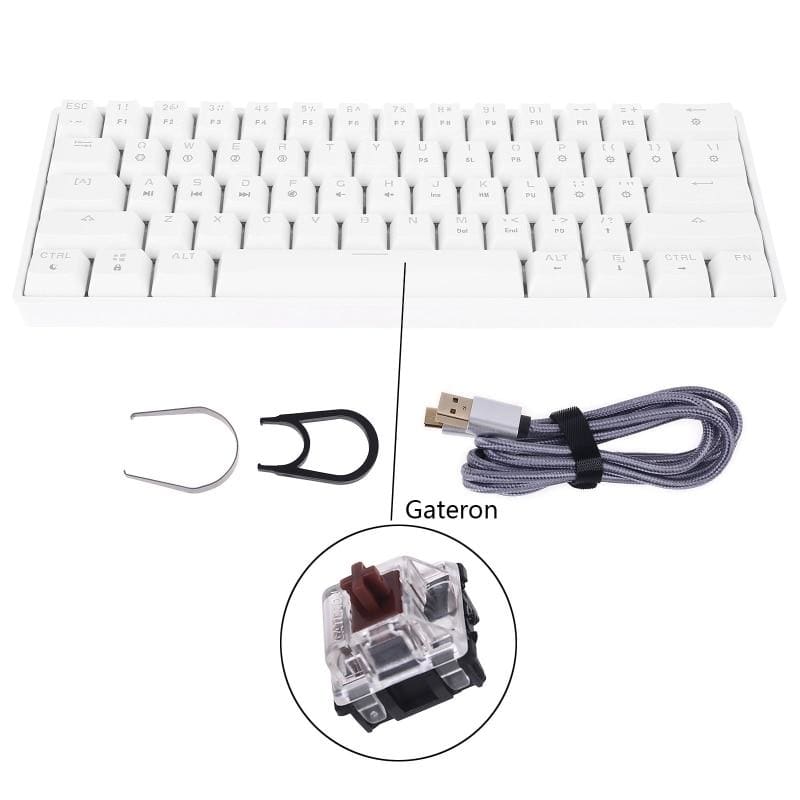 Key Mechanical Keyboard With USB Wired LED - WGateronBN