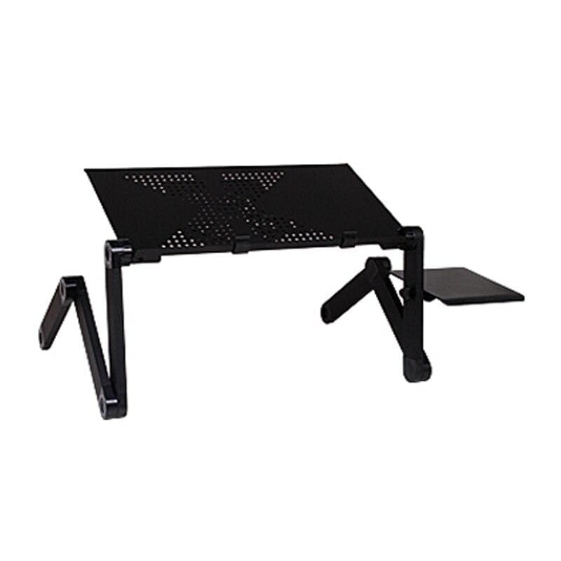Laptop Table Stand With Adjustable Folding - black