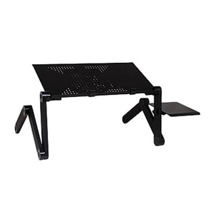 Laptop Table Stand With Adjustable Folding - black
