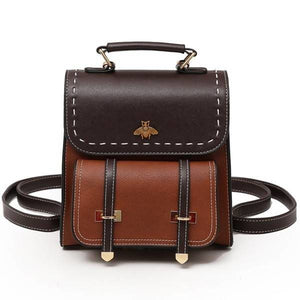 Leather Women Backpack - Brown