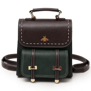 Leather Women Backpack - green
