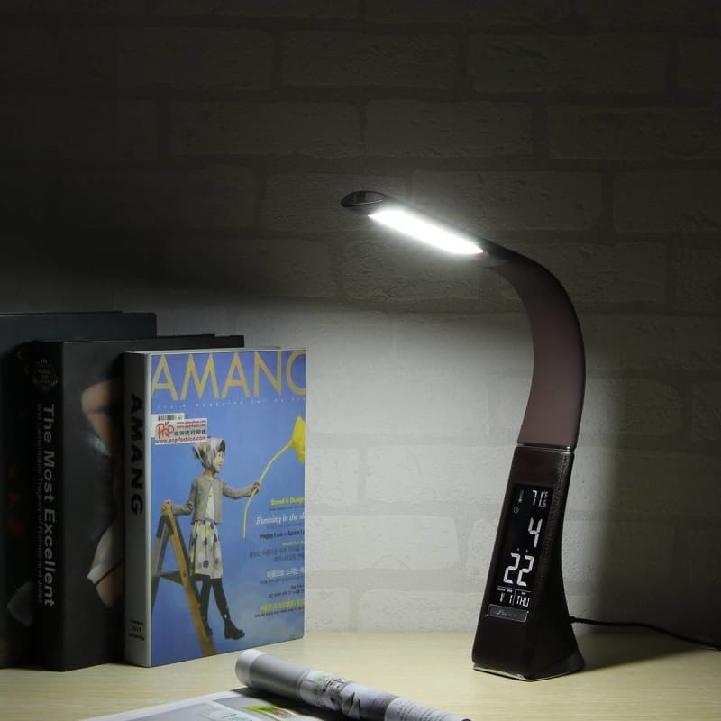 LED Desk Lamp with LCD Display and Alarm Clock